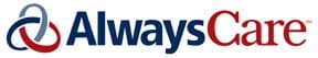 AlwaysCare logo with two interlocking loops to the left of the words AlwaysCare in blue and red text on a white background.
